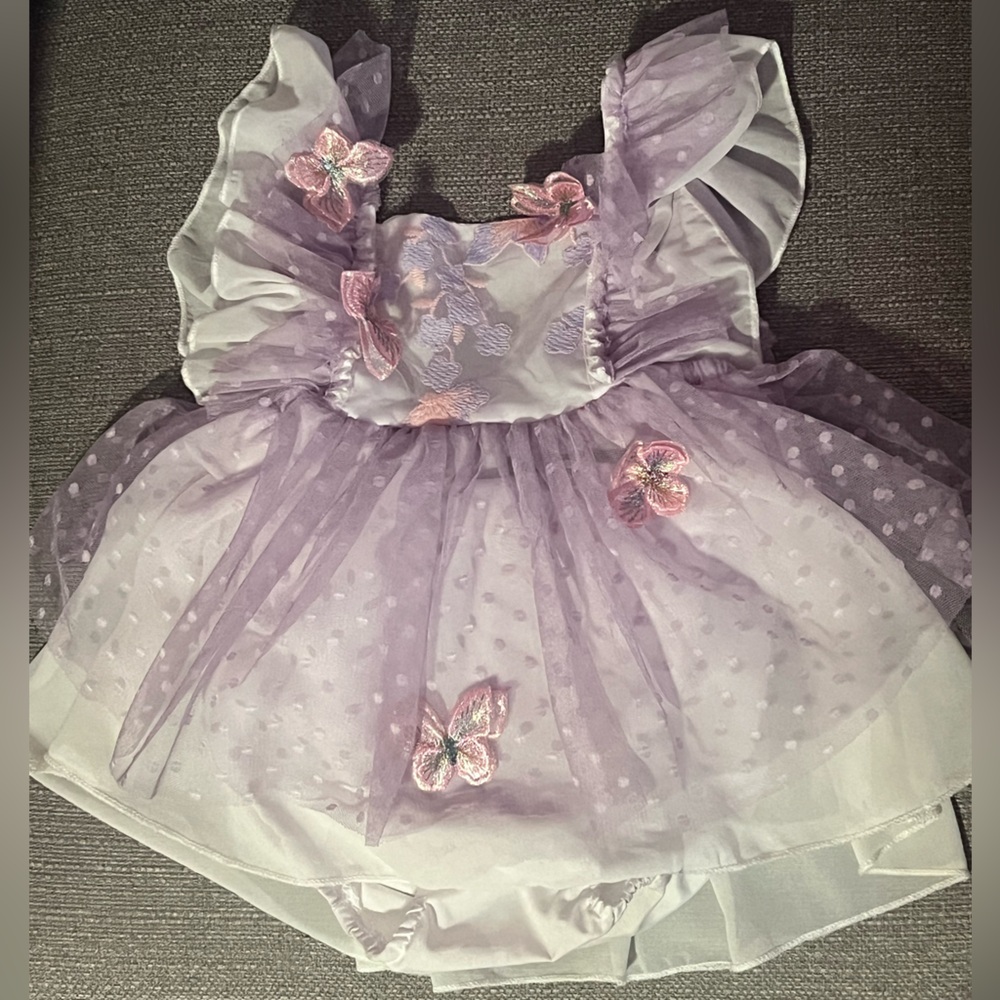 Purple Butterfly dress adjustable straps